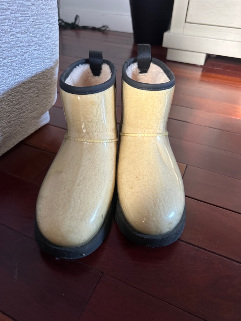 UGG Glossy Waterproof Winter Boots with Shearling Lining